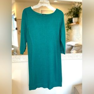 Ann Taylor Emerald Green Sweater Dress - Contour Silhouette Sides - M